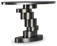 Ambrose Black Glass Console Table