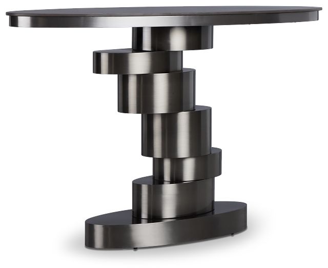 Ambrose Black Glass Console Table