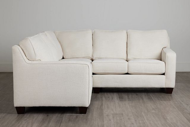 Andie White Fabric Small Two-arm Sectional