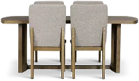 Modesto Light Tone Rectangular Table & 4 Upholstered Chairs