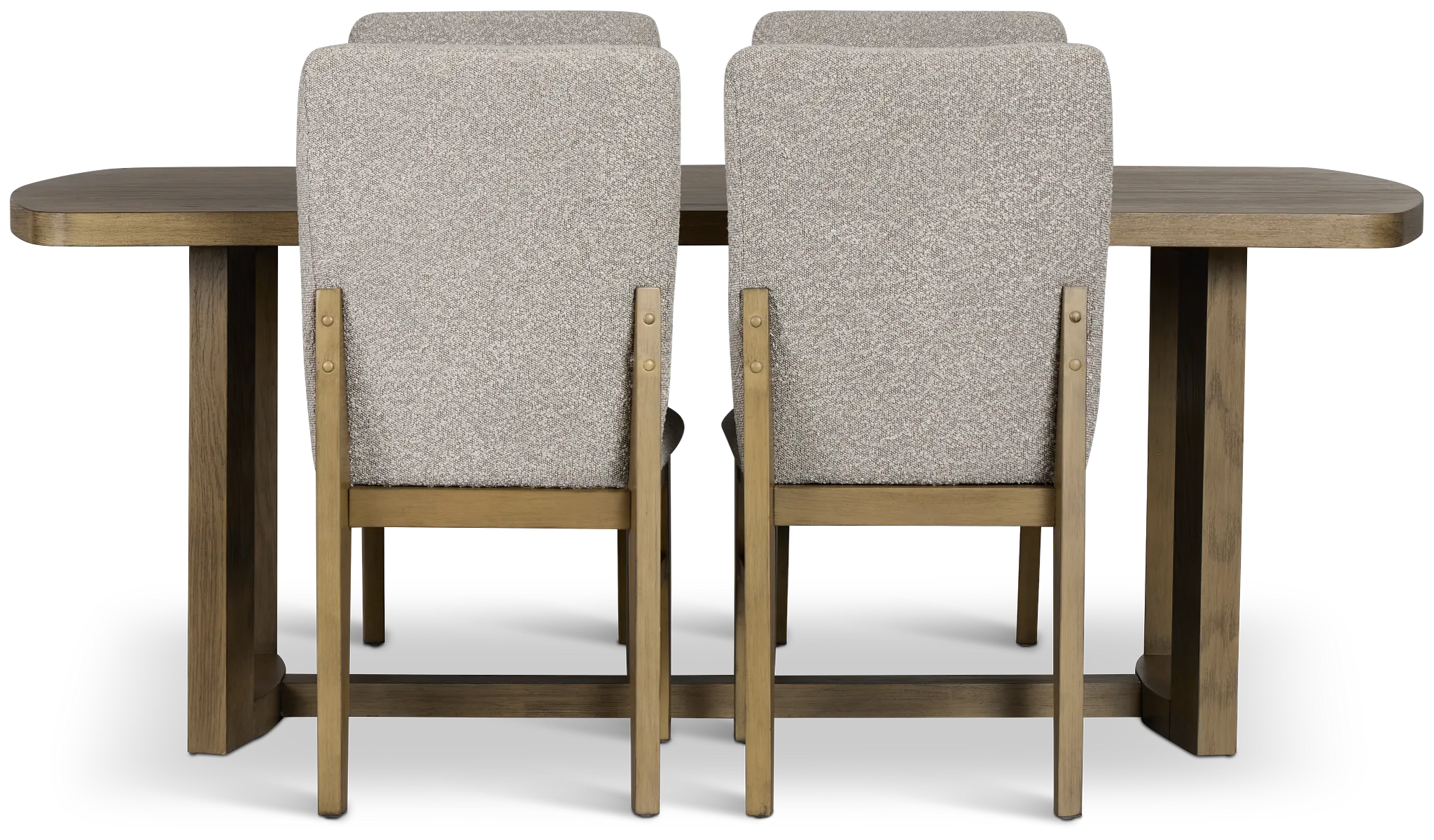 Modesto Light Tone Rectangular Table & 4 Upholstered Chairs