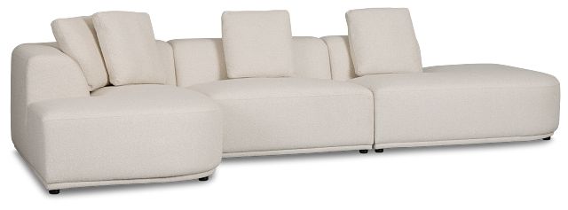Catalina Beige Fabric Small Left Chaise Sectional