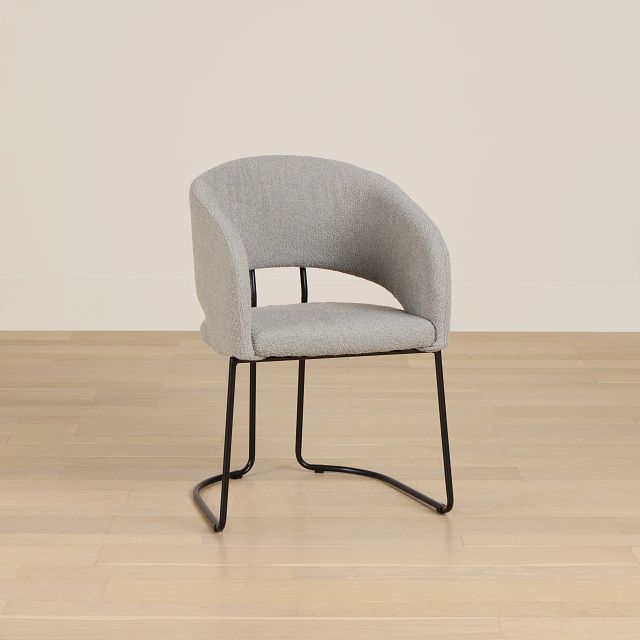 Merrick Gray Round Upholstered Side Chair