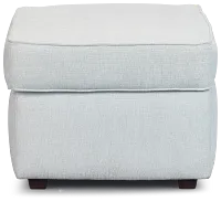 Avalon Light Blue Fabric Ottoman