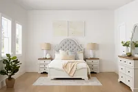 Charlotte White Uph Panel Bed