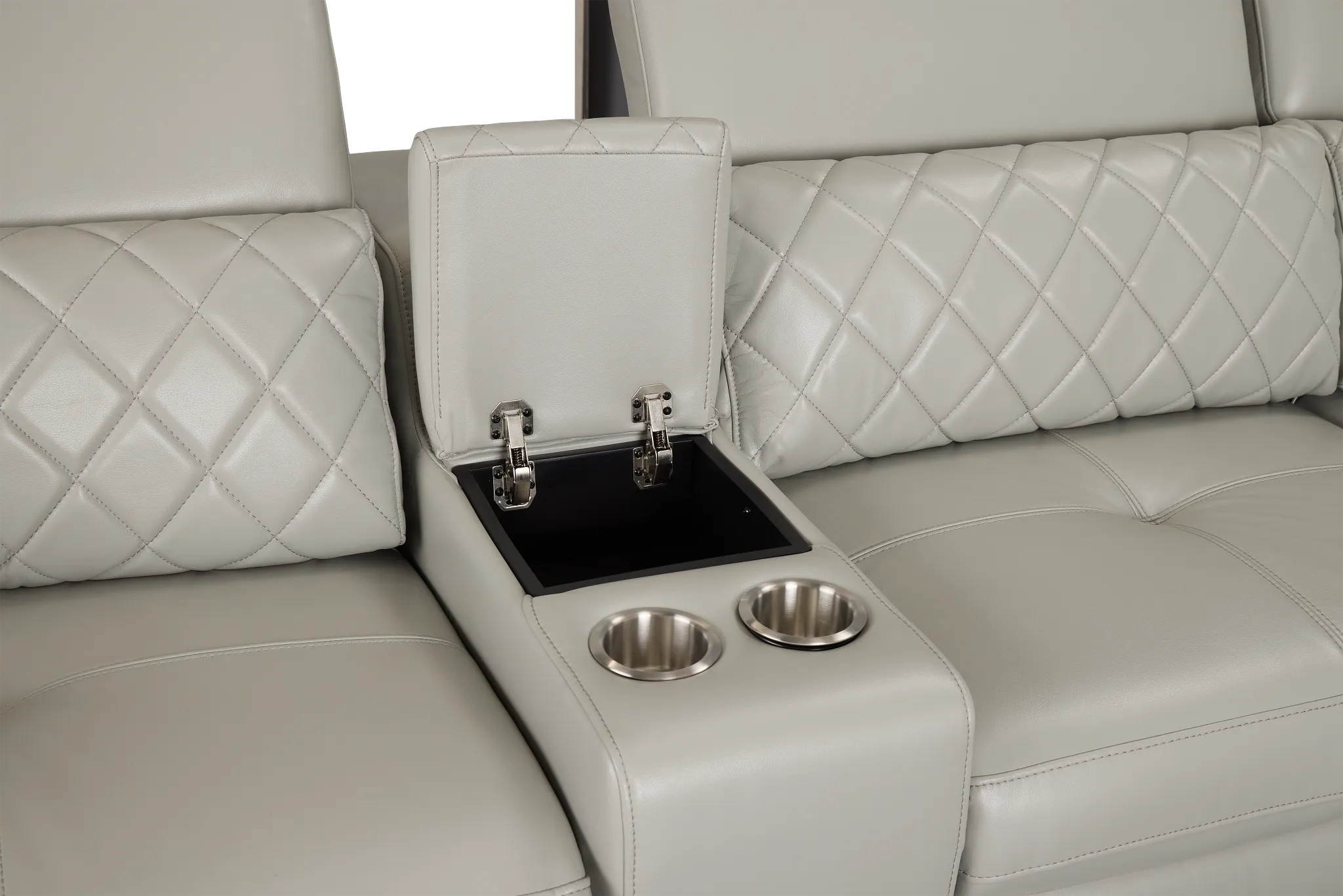 Ava Light Gray Micro Large Triple Power Reclining Two-arm Sectional