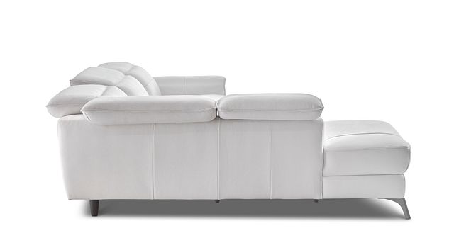 Pearson White Leather Left Bumper Power Reclining Sectional
