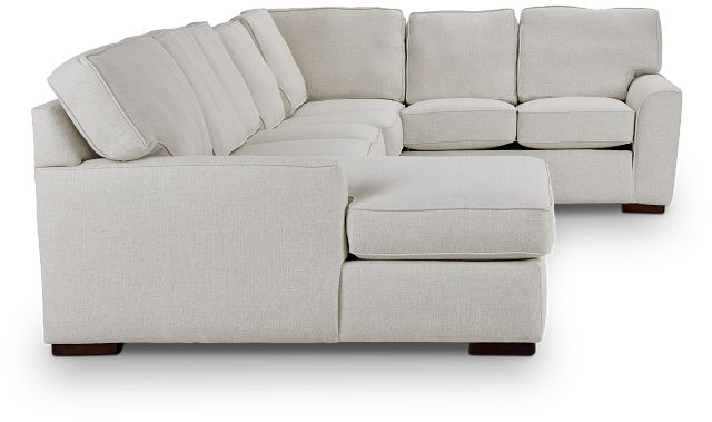 Austin White Fabric Large Left Chaise Sectional (2)