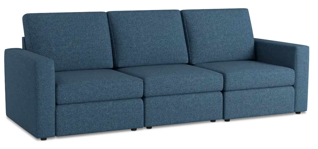 Citymod Blue Fabric 3-piece Modular Sofa Citymod Blue Fabric 3-piece Modular Sofa