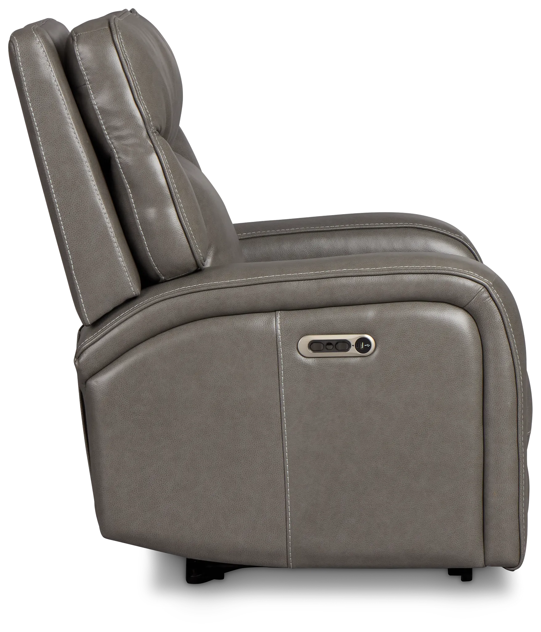 Jasper Gray Leather Power Recliner