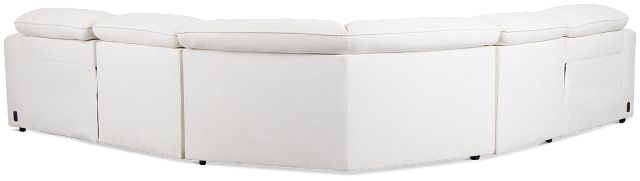 Ryland White Fabric Small Two-arm Power Reclining Sectional