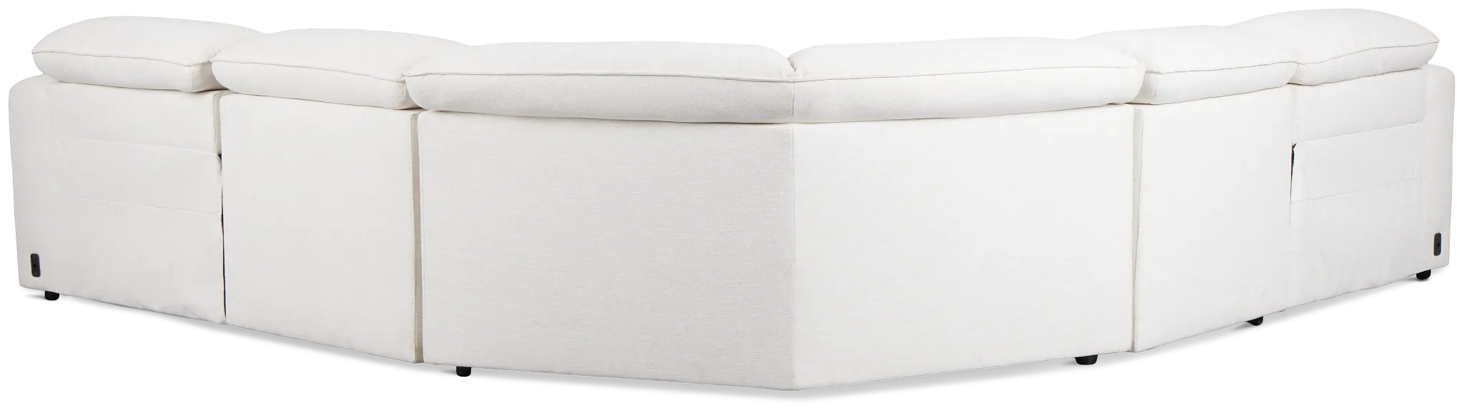 Ryland White Fabric Small Two-arm Power Reclining Sectional