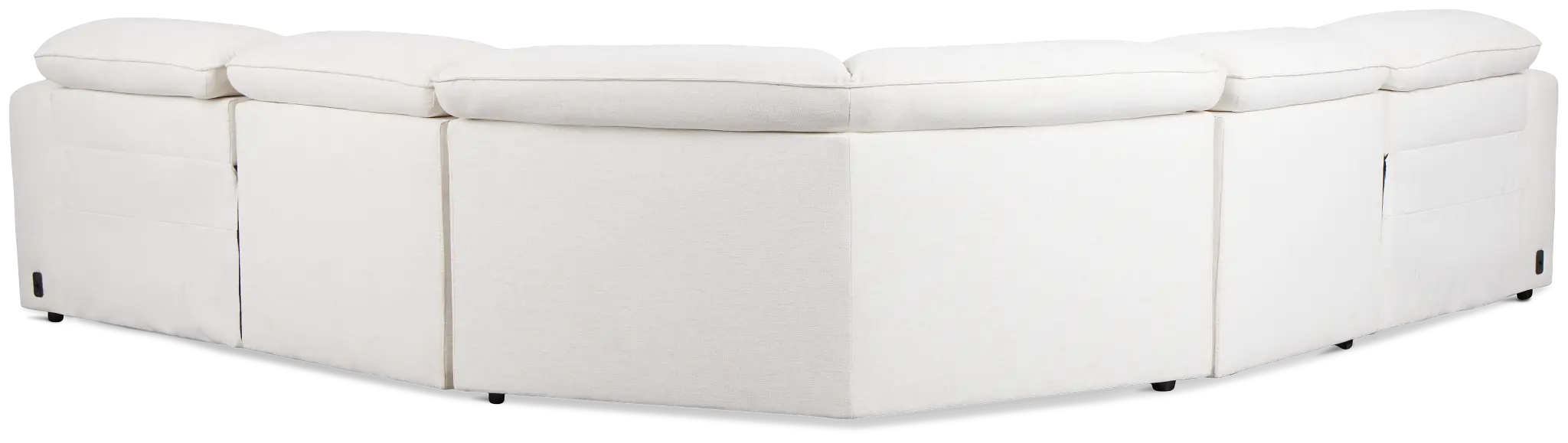 Ryland White Fabric Small Two-arm Power Reclining Sectional Ryland White Fabric Small Two-arm Power Reclining Sectional