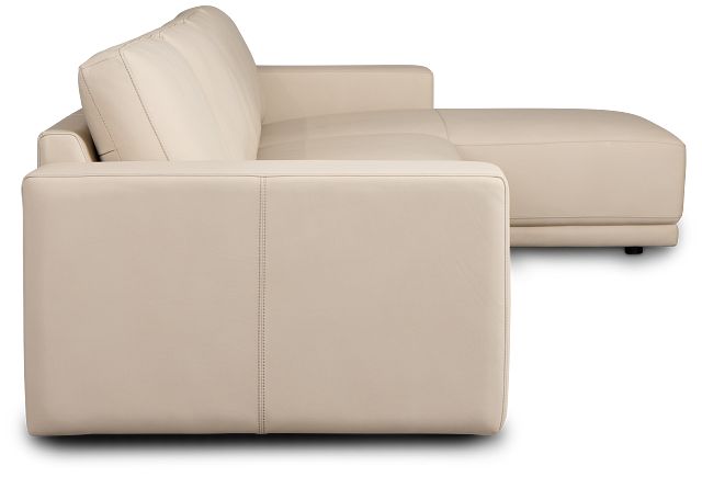 Kellan Ivory Leather Small Right Chaise Sectional