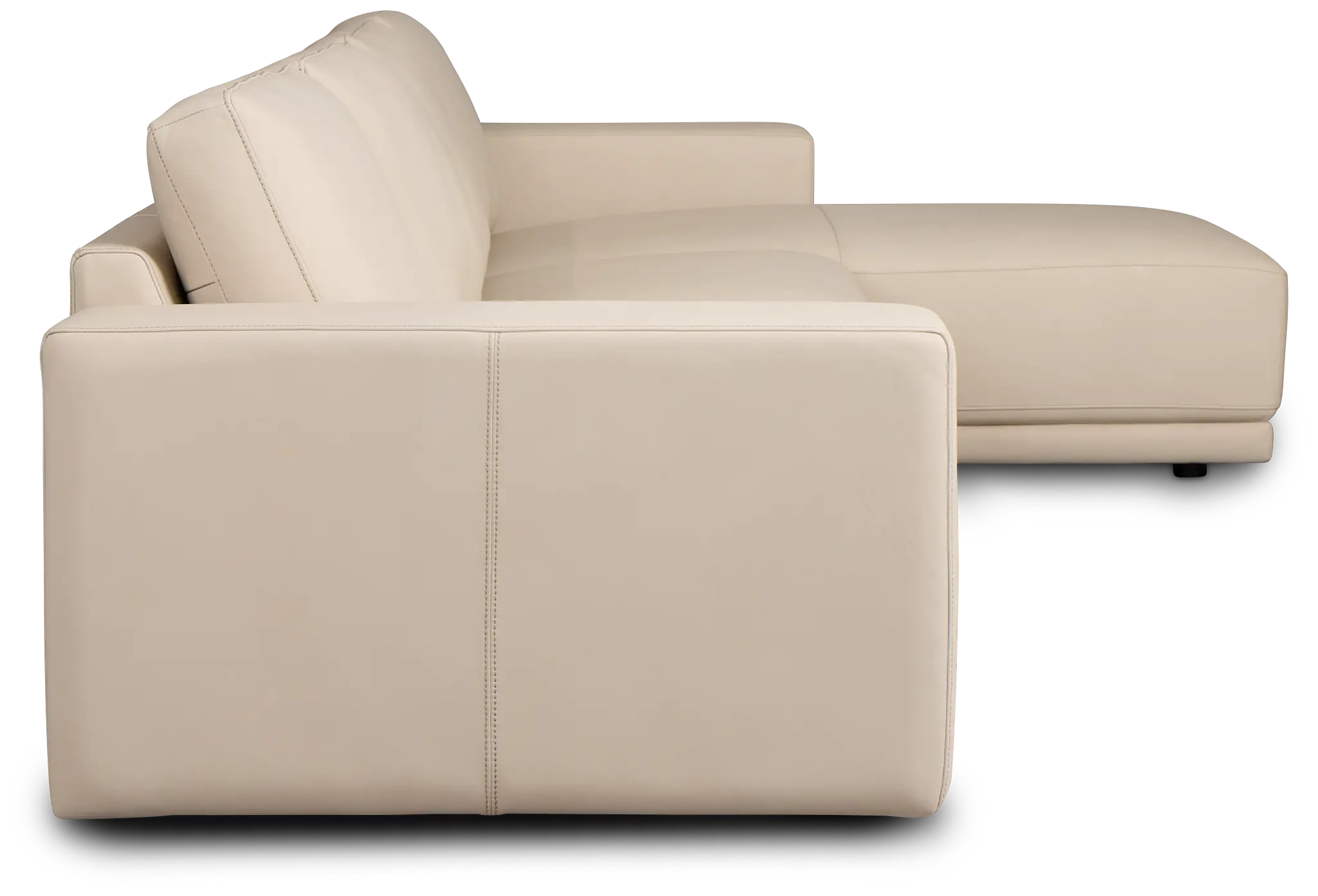 Kellan Ivory Leather Small Right Chaise Sectional Kellan Ivory Leather Small Right Chaise Sectional