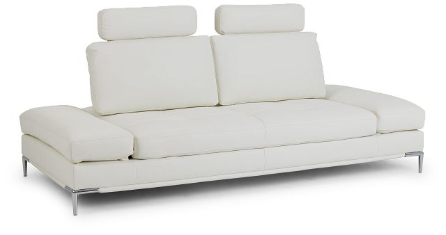 Camden White Micro Sofa With Detachable Headrests (2)