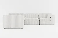 Destin Sea Lane Light Gray Fabric 5-piece Modular Sectional