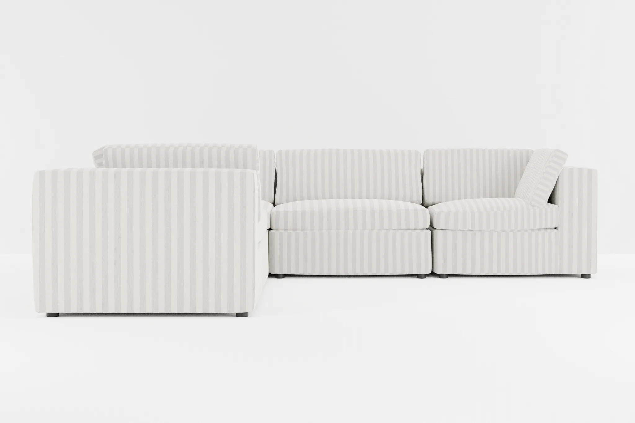 Destin Sea Lane Light Gray Fabric 5-piece Modular Sectional