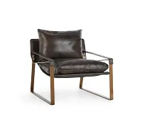 Times Brown Leather Accent Chair