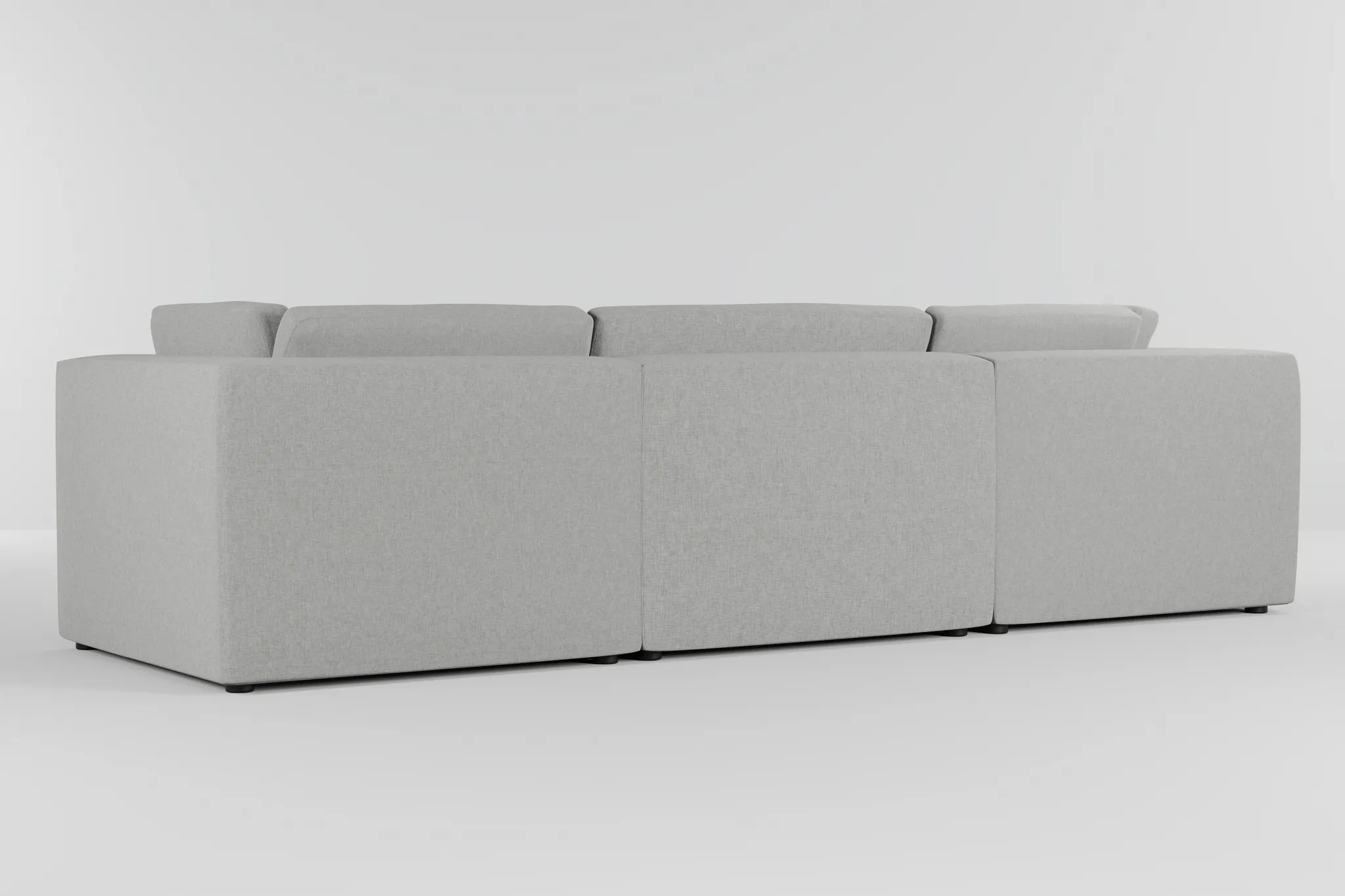 Destin Delray Pewter Fabric 3-piece Modular Sofa