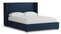 Captiva Peyton Dark Blue 48" Upholstered Shelter Bed