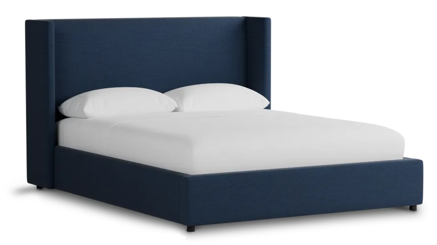 Captiva Peyton Dark Blue 48" Upholstered Shelter Bed