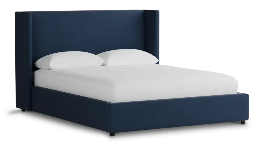 Captiva Peyton Dark Blue 48" Upholstered Shelter Bed Captiva Peyton Dark Blue 48" Upholstered Shelter Bed