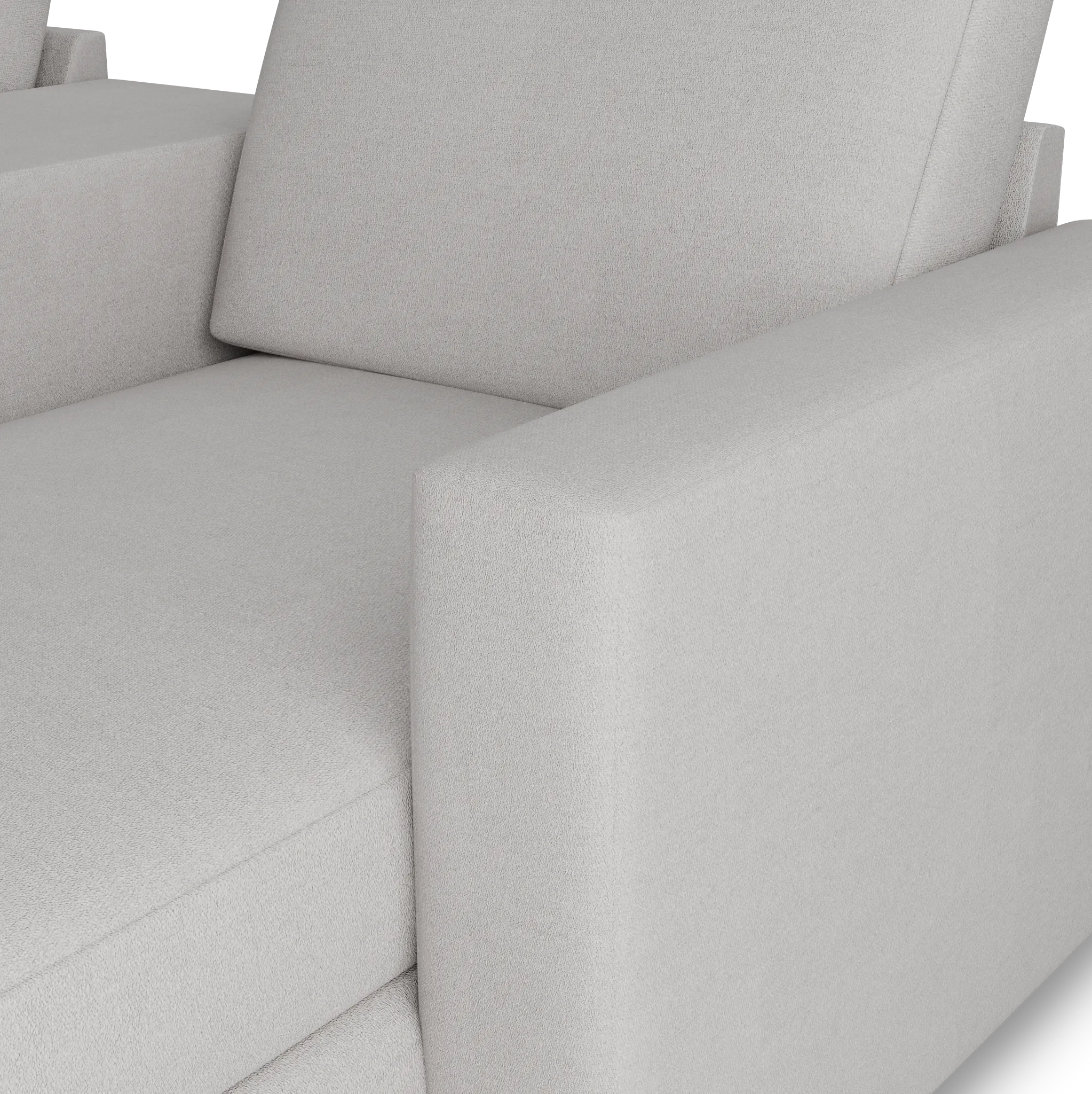 Citymod Light Gray Fabric Large Right Chaise Sectional With Storage Console