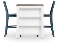 Edgartown Two-tone Storage High Table & 2 Navy Wood Barstools