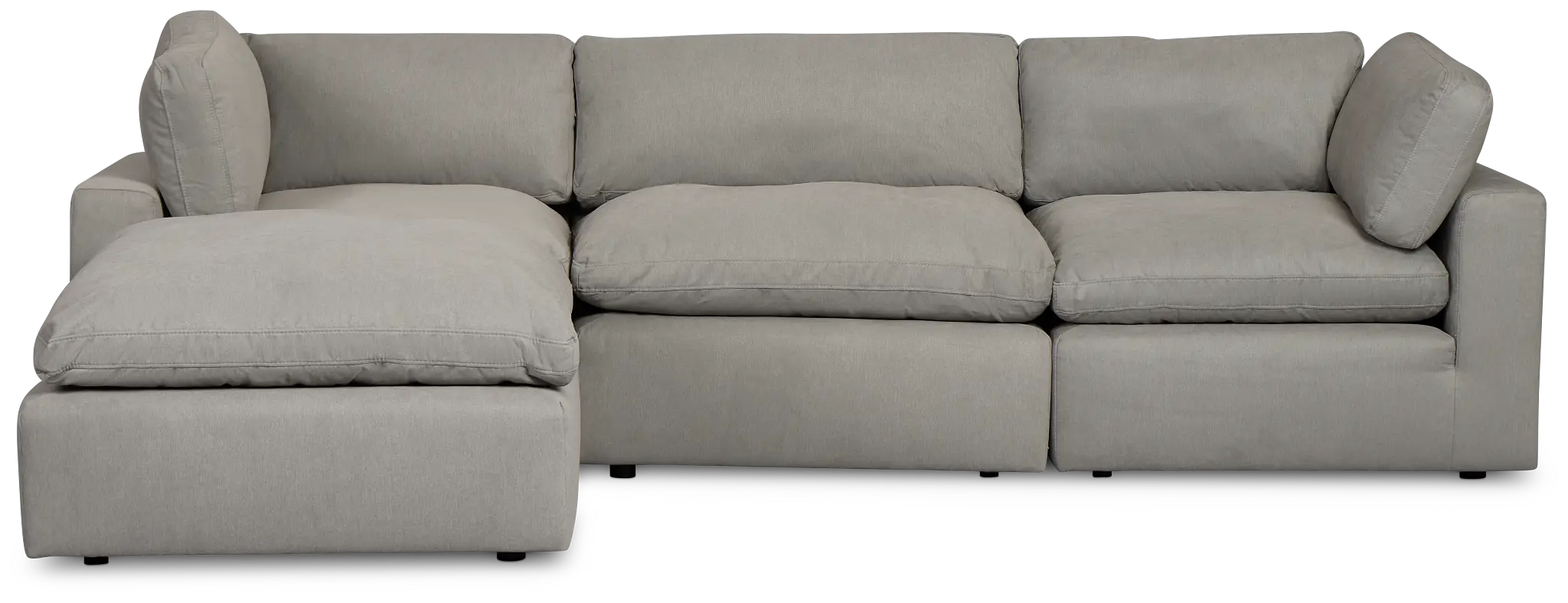 Grant Light Gray Fabric 4-piece Bumper Sectional Grant Light Gray Fabric 4-piece Bumper Sectional