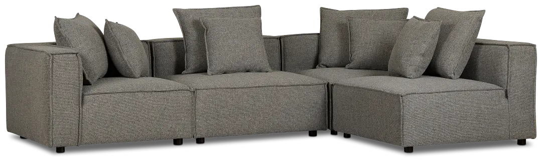 Tatum Gray Fabric 4-piece Modular Sectional Tatum Gray Fabric 4-piece Modular Sectional