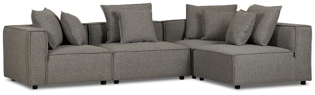 Tatum Gray Fabric 4-piece Modular Sectional