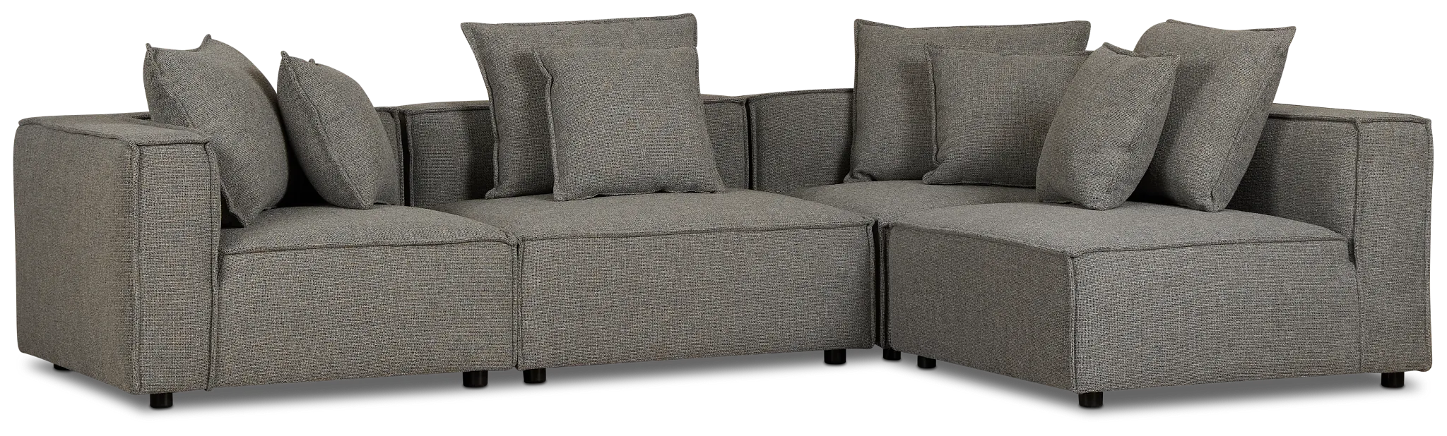 Tatum Gray Fabric 4-piece Modular Sectional