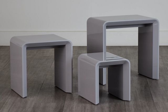Zayden Gray Set Of 3 Nesting End Table