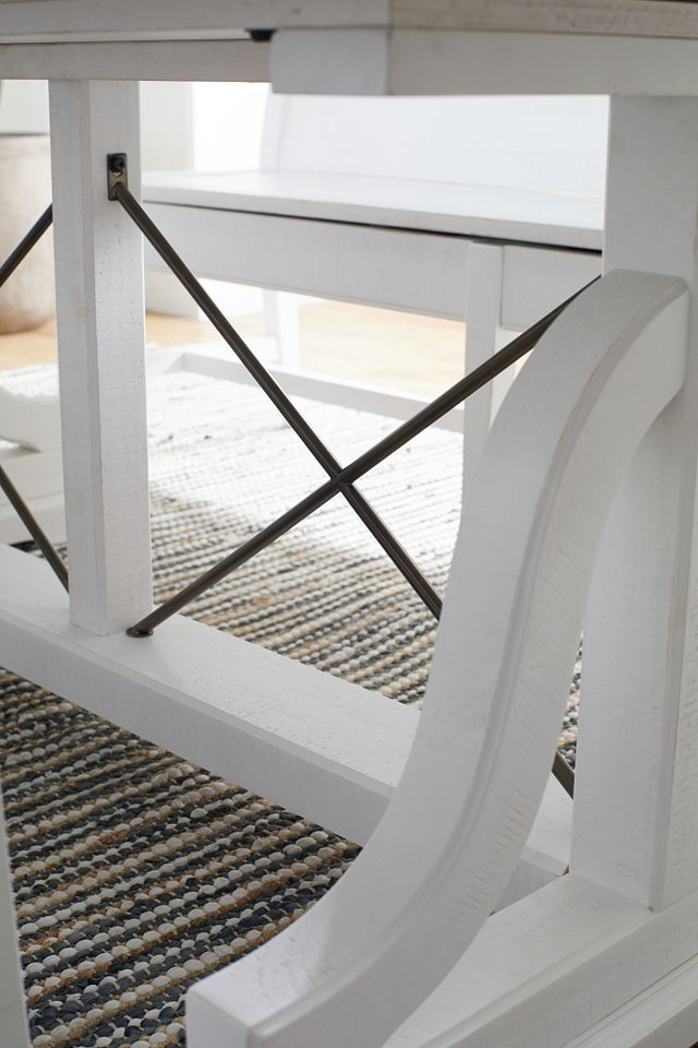 Heron Cove White Trestle Rectangular Table & 4 Wood Chairs