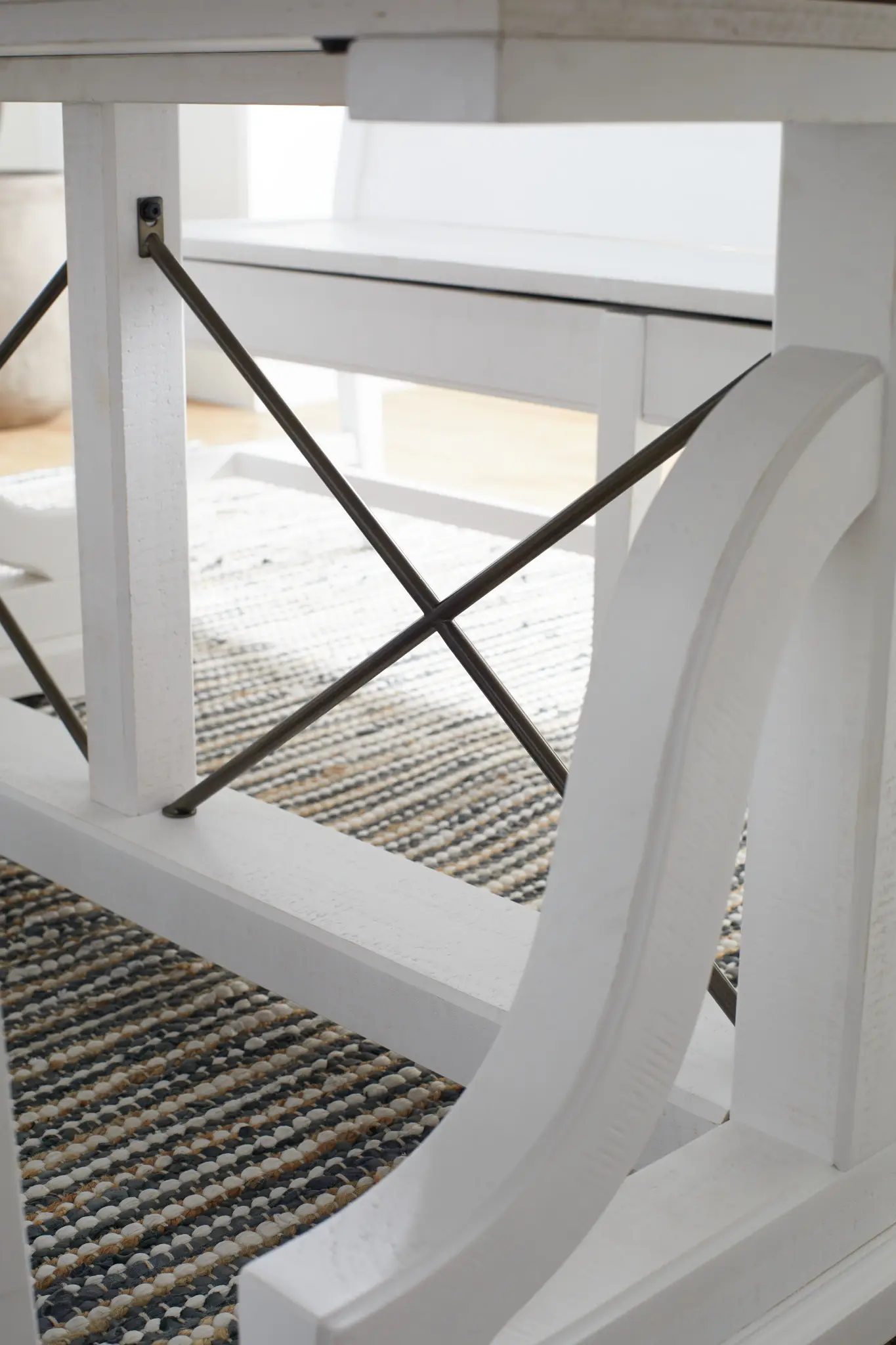 Heron Cove White Trestle Rectangular Table & 4 Wood Chairs Heron Cove White Trestle Rectangular Table & 4 Wood Chairs