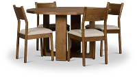 Rochester Mid Tone Round Table & 4 Upholstered Chairs