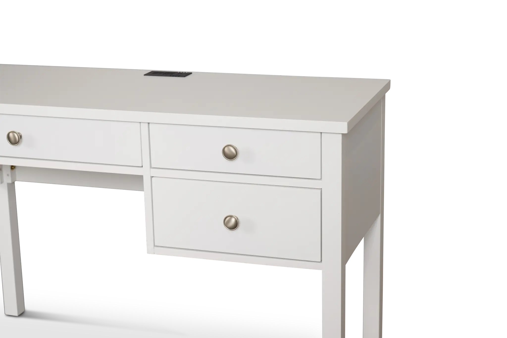 Charleston White 3-drawer Desk Charleston White 3-drawer Desk