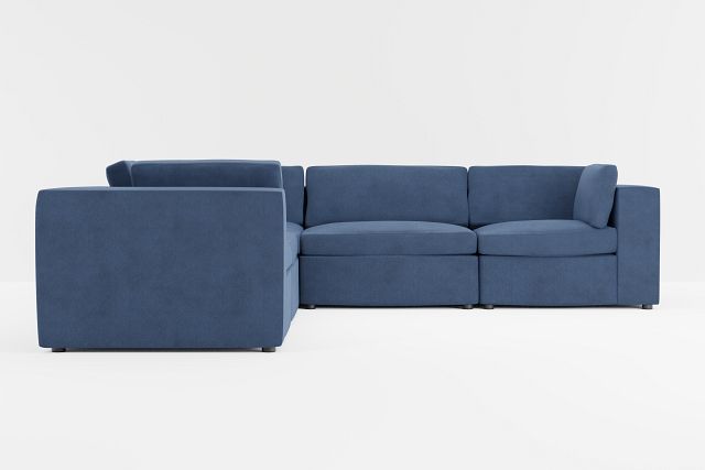 Destin Revenue Dark Blue Fabric 5-piece Modular Sectional