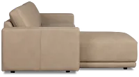 Kellan Taupe Leather Left Chaise Sectional