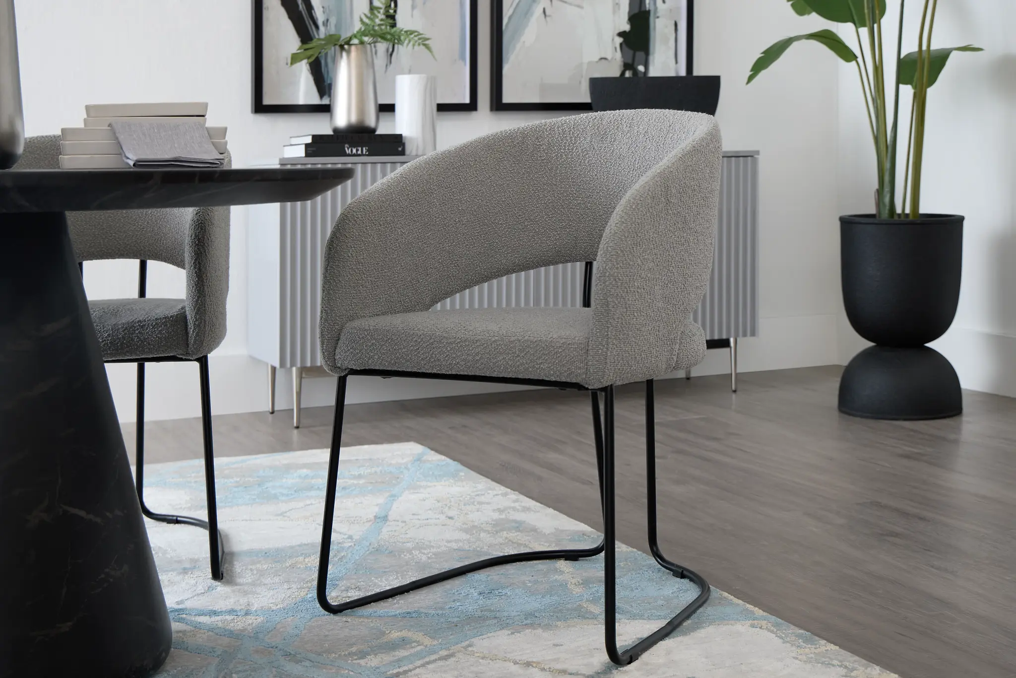 Merrick Gray Round Upholstered Side Chair Merrick Gray Round Upholstered Side Chair