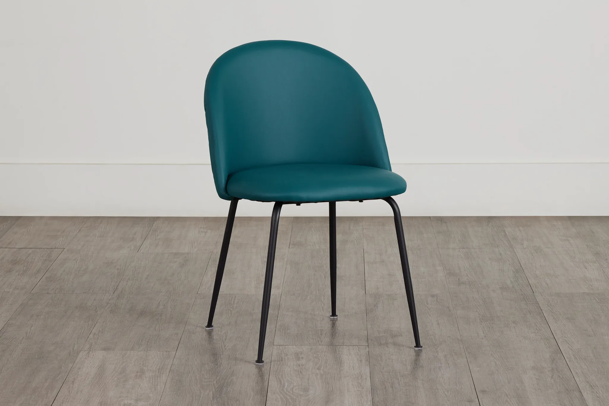 Capri Teal Micro Upholstered Side Chair W/ Black Legs