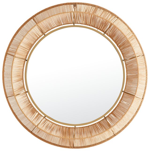 Katalina Brown Round Mirror