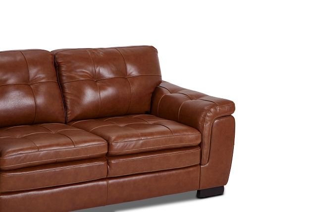 Braden Medium Brown Leather Loveseat