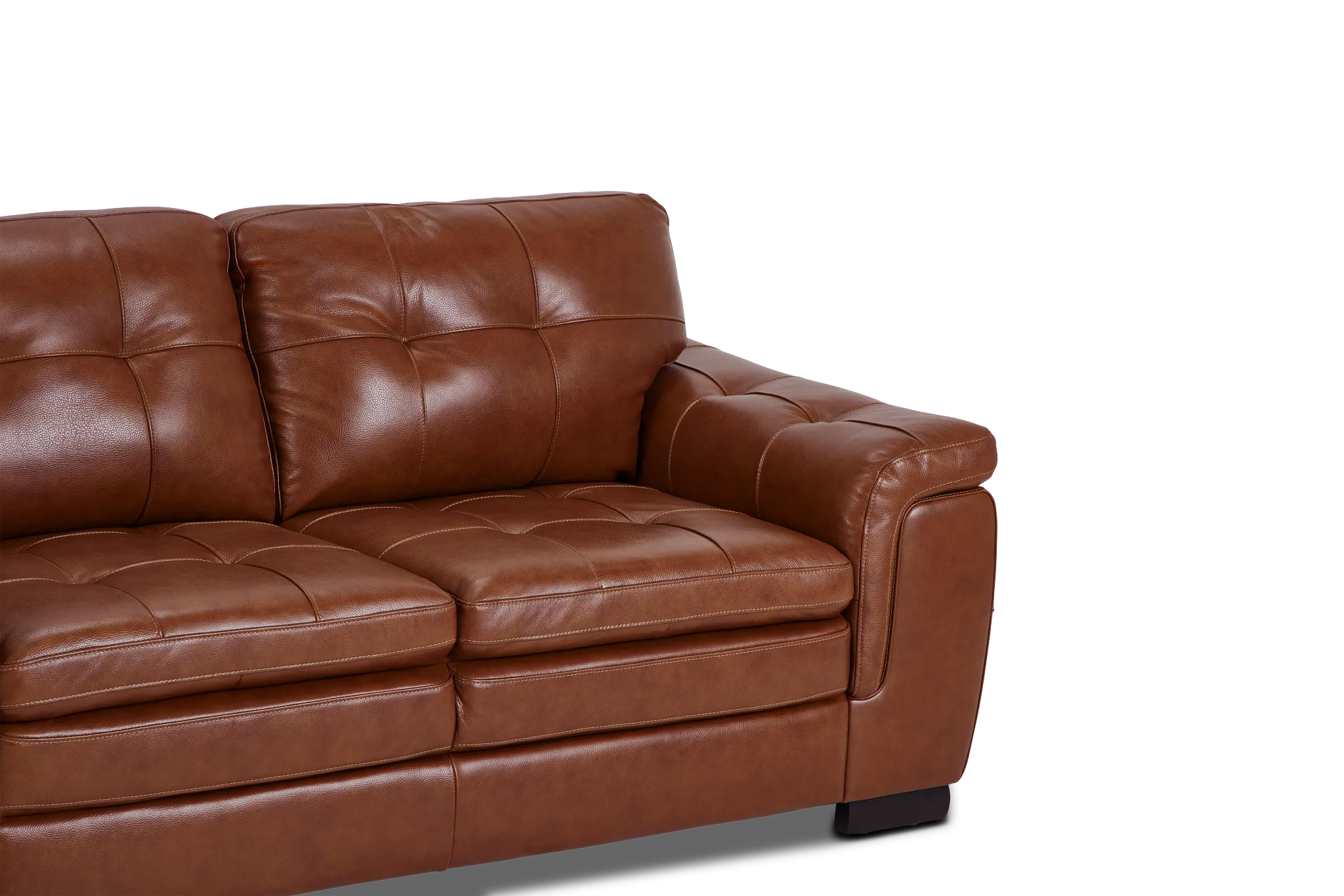 Braden Medium Brown Leather Loveseat