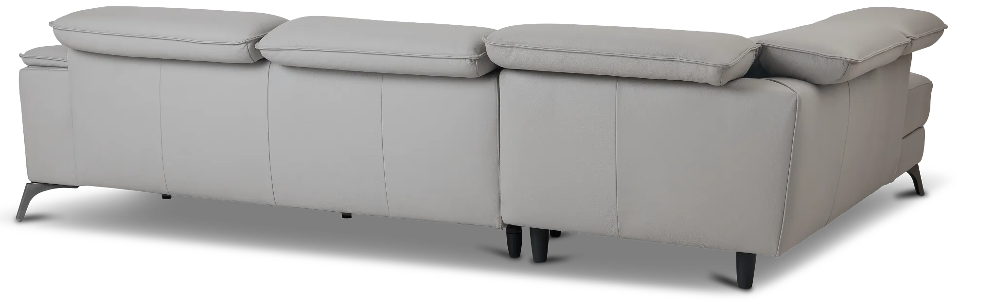 Pearson Gray Leather Left Bumper Sectional