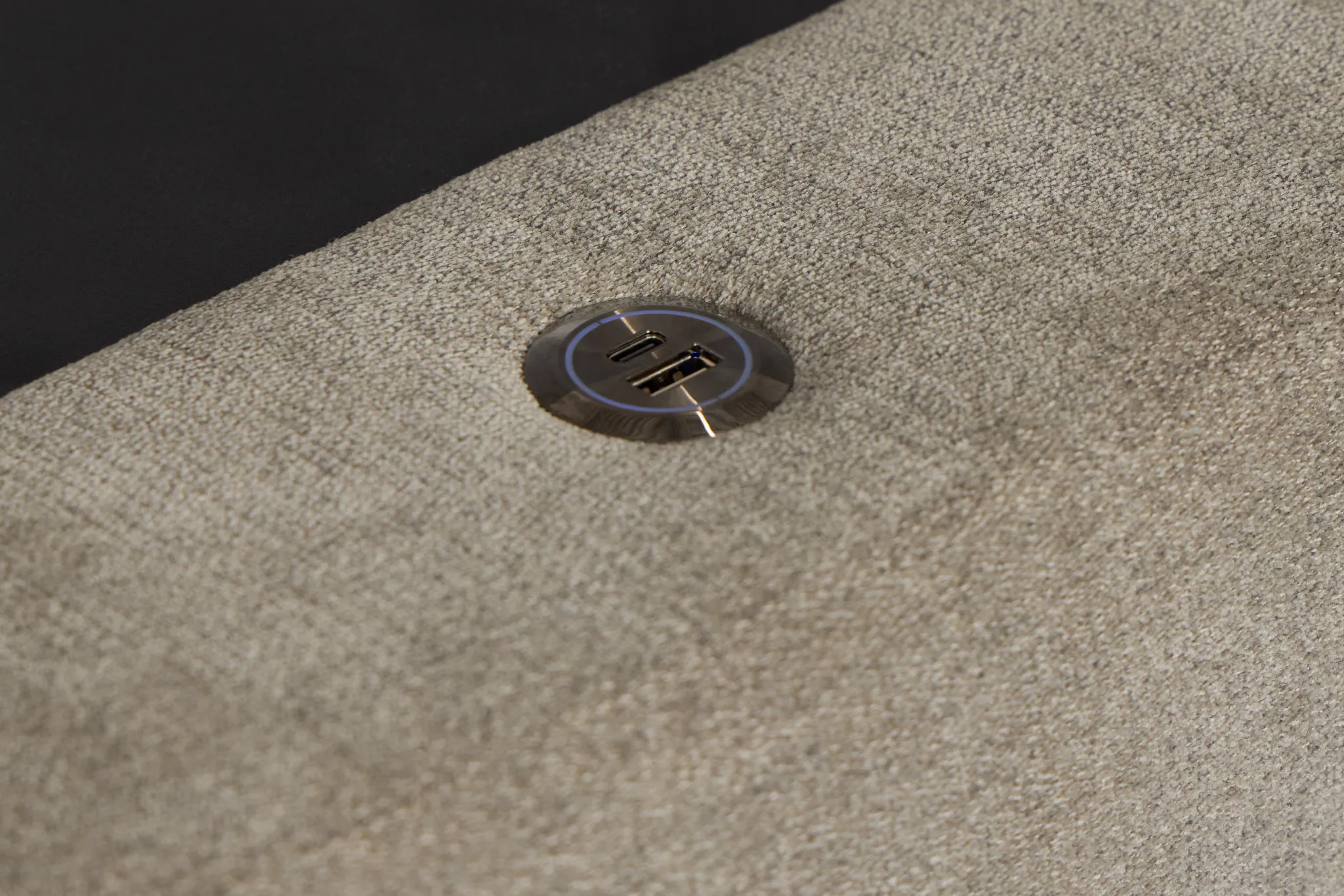 Addie Gray Fabric 2-piece Modular Storage Sofa With Console