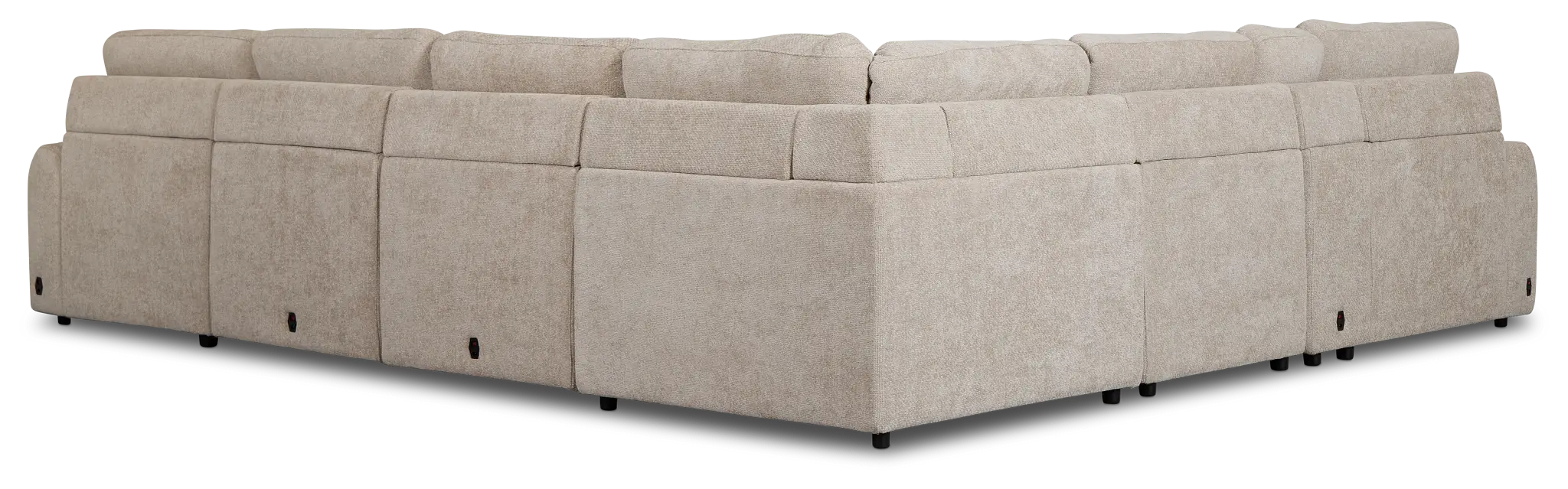 Hendrix Light Taupe Fabric Large Triple Power Right Extension Chaise Sectiona Hendrix Light Taupe Fabric Large Triple Power Right Extension Chaise Sectiona