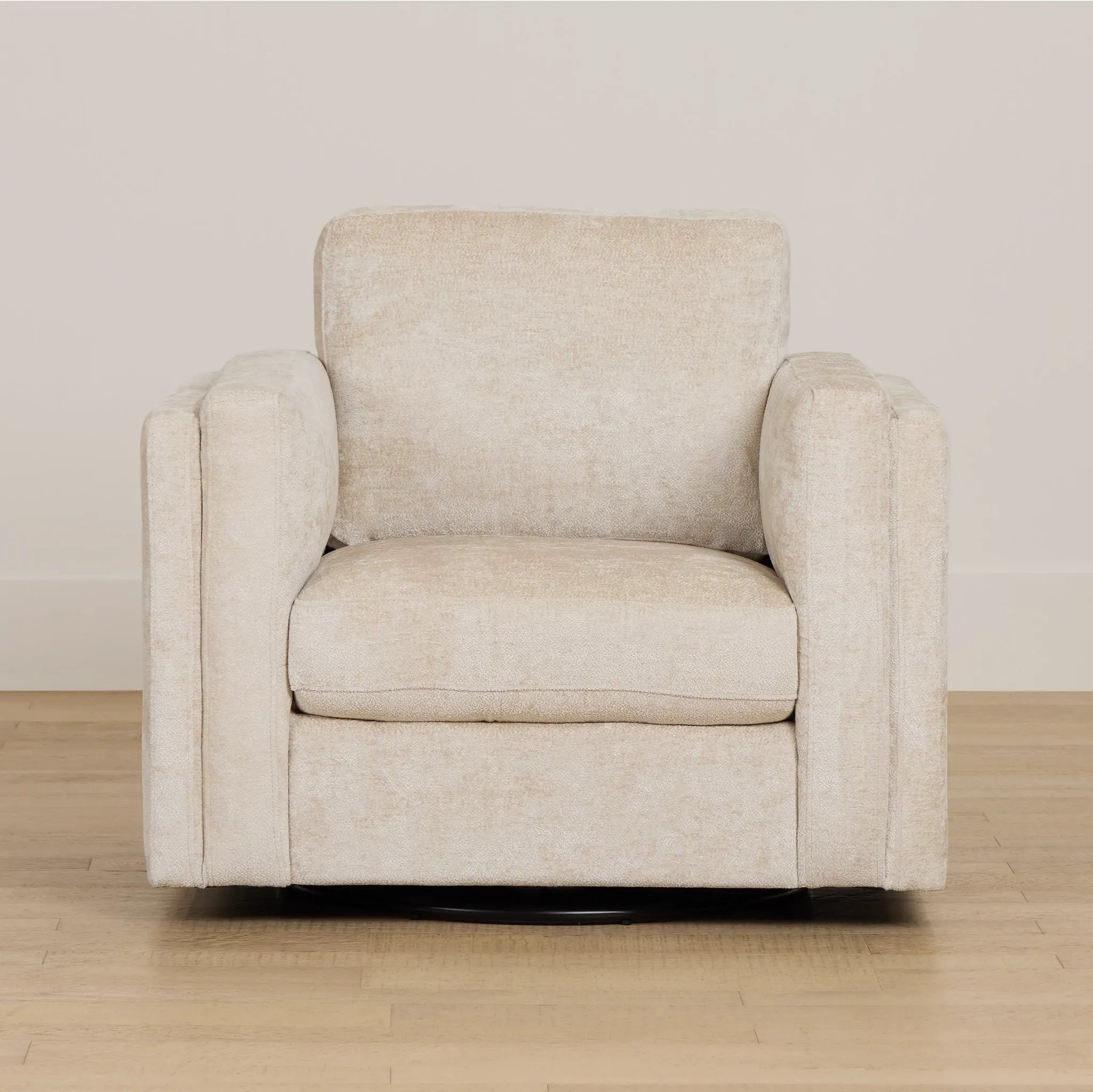 Farren Beige Fabric Swivel Chair