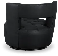 Zion Black Micro Swivel Accent Chair